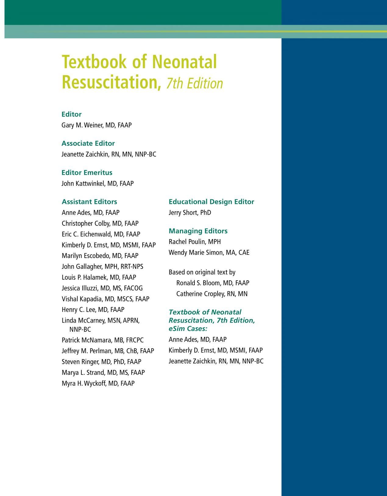 Textbook Of Neonatal Resuscitation 7th Ed, 2016 : Free Download, Borrow,  and Streaming : Internet Archive